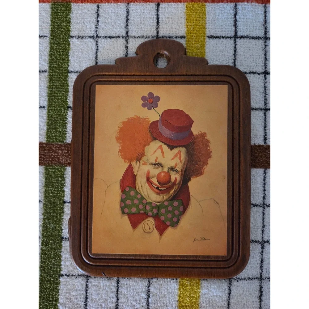 Vintage John Nelson Clown Wall Plaques Set of 4 Circus Decor Mid Century Art